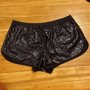 Victoria’s Secret Navy Sequin Drawstring Shorts